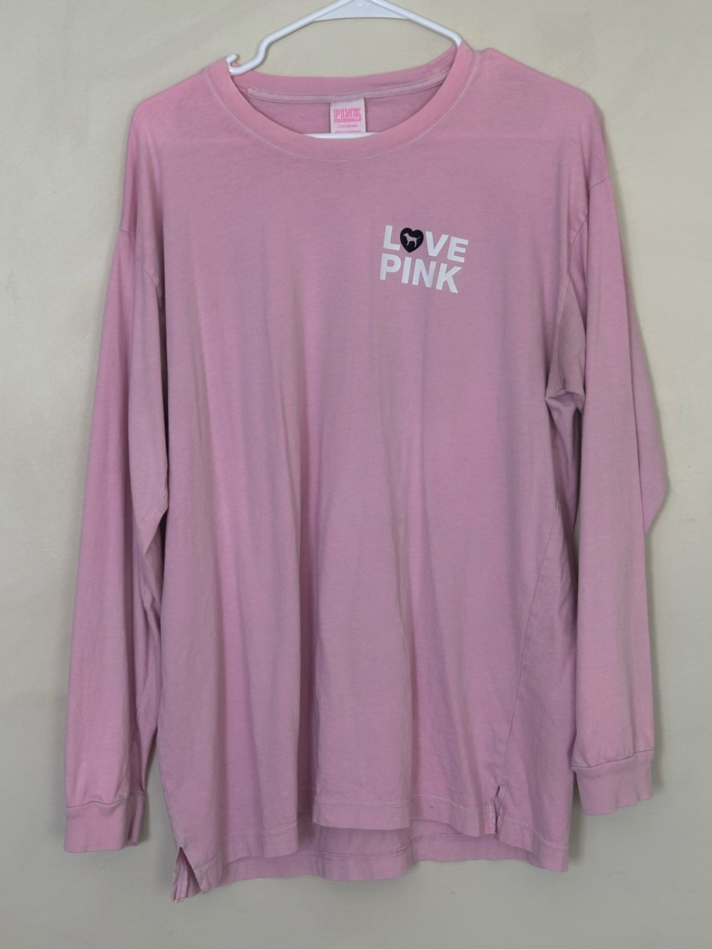 PINK Victoria's Secret Pink Graphic Tee Long Sleeve Sz Lg